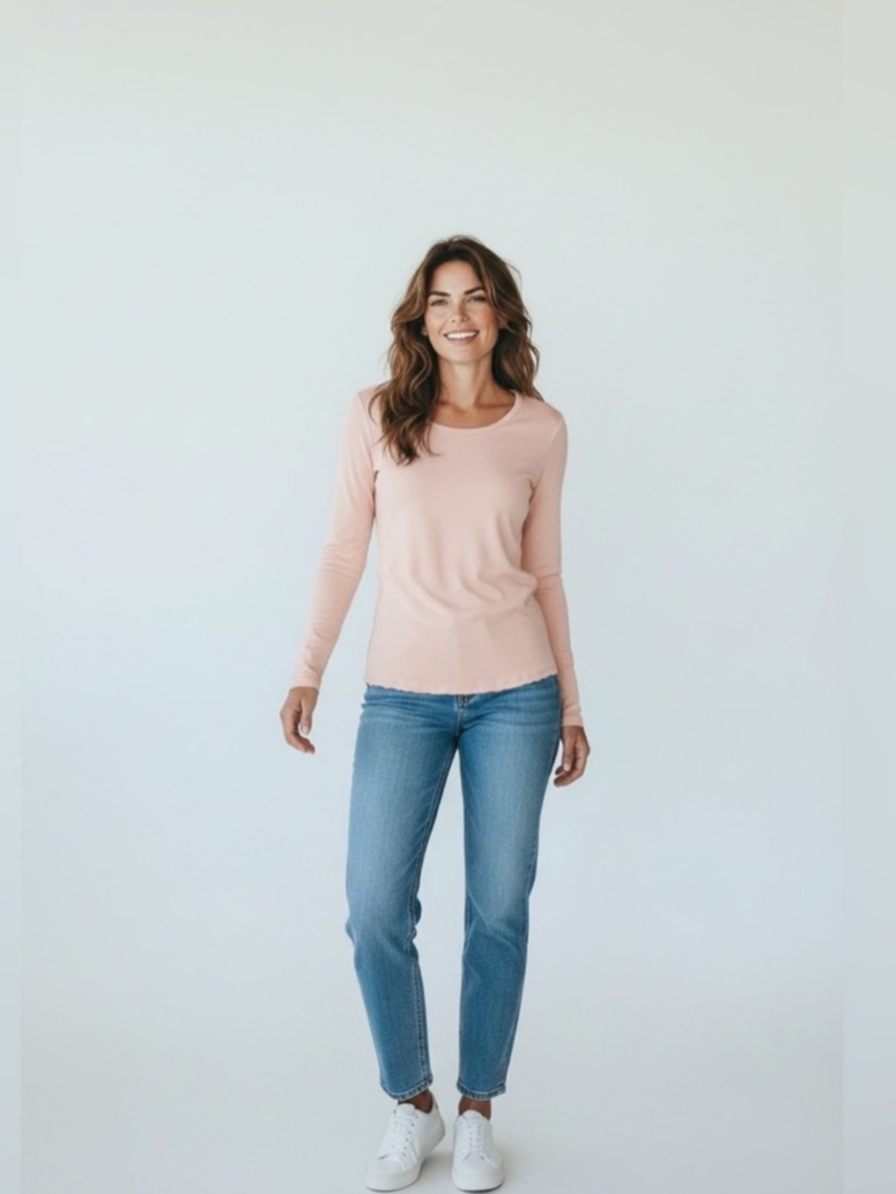 NWT Cupio Casual Light Pink Long Sleeve Tee Size Small